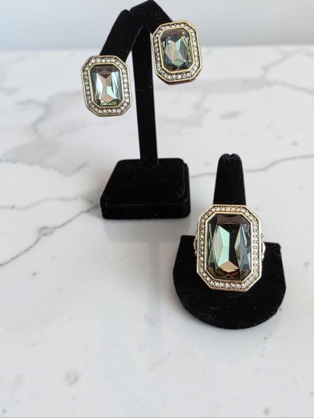HEIDI DAUS STATEMENT RING AND MATCHING EARRINGS
